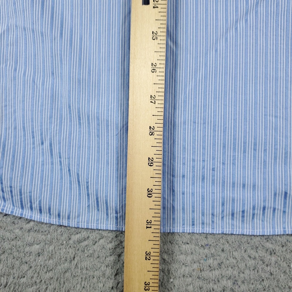 Tommy Bahama Shirt Mens 16.5 Blue Striped Dress Button Up Long Sleeve - Picture 4 of 6